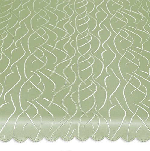 Tischdecke rund 180 cm Ø Struktur damast Streifen bügelfrei fleckenabweisend #1429 lindgrün von Unbekannt