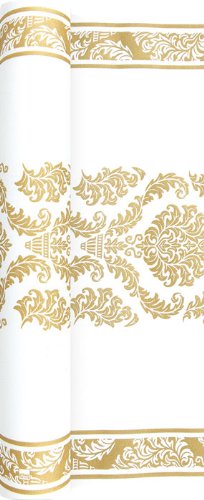 Tischläufer Rolle Muster Gold / Airlaid / Tischband für Party / Geburtstag / Goldene Hochzeit 40cm x 4,90m von Unbekannt