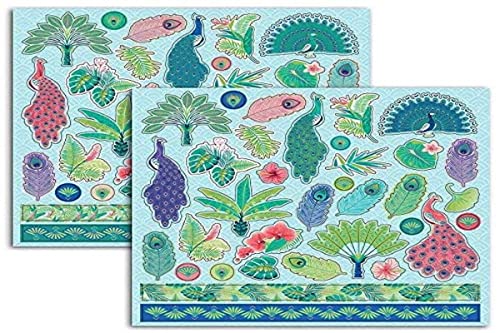 Toga 68 Sticker, Papier, grün/violett, Größe eines Bogens: 15 x 15 cm von Toga