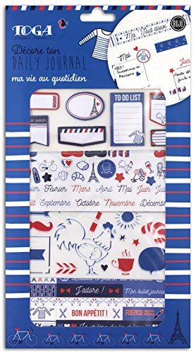 DRAEGER PARIS 1886 KR85 Bullet Journal Dekorationsset, Frenchy – Blau/Weiß/Rot, one size von Toga