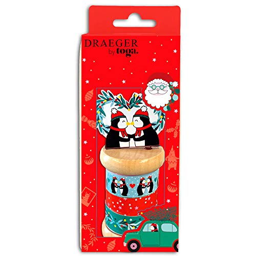 Toga Masking-Tape für Weihnachten, rot und grün, 3 x 5 m, 5 Stück von Toga