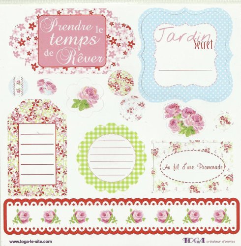 Toga stf15 Mademoiselle Set 26 Aufkleber Papier Mehrfarbig 15 x 17,5 x 0,2 cm von Toga