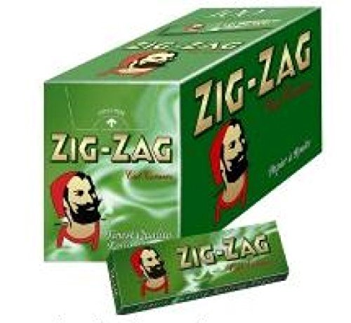 Trendz Zig Zag Green Zigarettenpapier, Standard-Größe, angeschnittene Ecken, Box mit 100 Heftchen von Unbekannt