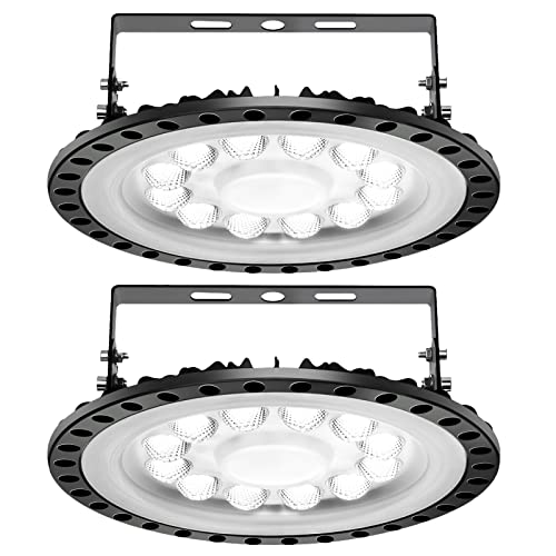 2 Pack LED Werkstatt Deckenleuchte Werkstattleuchte | UFO LED Industrielampe 50W Hallenleuchte Industrial Hallenstrahler Hallenbeleuchtung Werkstattbeleuchtung Werkstattlampe, Kaltweiß 6000-6500K von papasbox