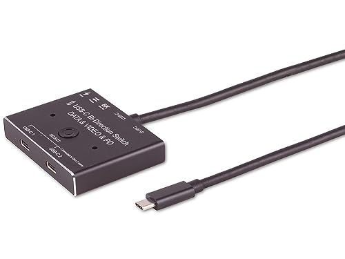 USB-C Umschalter, 3.2 Gen2, bidirektional, 10 Gbps, Metall, Schwarz, Drucktaste, Manuell von Unbekannt