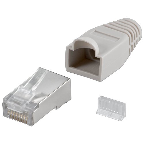 Unbekannt 10 Stück Wentronic Modularstecker RJ45 geschirmt mit Knickschutz grau Unbekannt 10 Stück Wentronic Modularstecker RJ45 geschirmt mit Knickschutz grau von Unbekannt