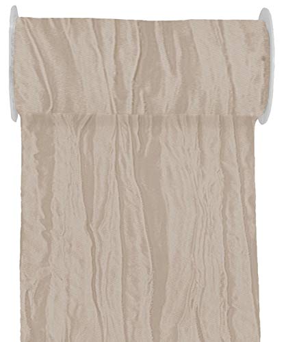 Unbekannt 10m Fripe TAFT 200mm Tischläufer Creme Grau Taupe Beige Tischdeko Hochzeit Kommunion Konfirmation, Farbe:Latte macciato von Unbekannt