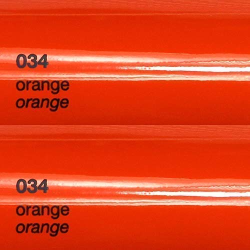 Unbekannt 11€/m² Oracal Plotterfolie Glanz 751c 034 Orange 126 cm Breite gegossene Plotter Möbel-Folie selbstklebend High Performance cast von Unbekannt