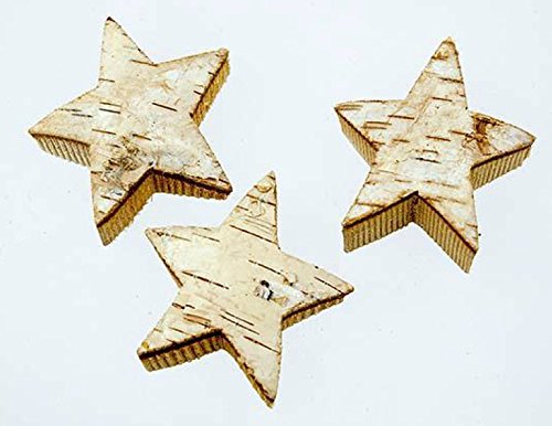 Unbekannt 18 STK Birkensterne Natur 5cm Rindensterne 1-2cm dick Weihnachten Nostalgie Tischdekoration Sterne Birke Rinde Holz Dekosterne Holzsterne Birkenrinde Stern Basteln von Unbekannt
