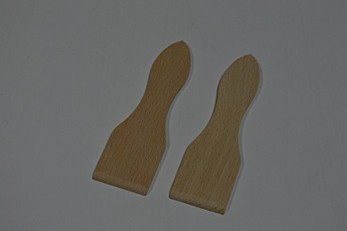 Unbekannt 2 Stück Raclette Schaber Spachtel (ca. 13 X 3,8 cm) aus Buchenholz von Unbekannt