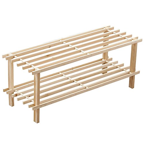 Unbekannt 2er Holzregal Schuhregal Schuhbank Schuhschrank Massiv von Haushalt International