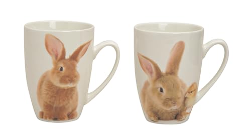 Unbekannt 2er Set Oster-Tassen/Kaffee-Tassen/Kaffee-Becher mit Oster-Hasen - Trend Mug - Henkel-Becher - Kanninchen - Ostern - Oster-Deko - Geschenk-Idee von Unbekannt