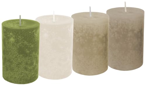 Unbekannt 4 Kerzen Stumpenkerzen Tischdeko Grün Beige Creme Braun Adventskerzen Deko Unbekannt 4 Kerzen Stumpenkerzen Tischdeko Grün Beige Creme Braun Adventskerzen Deko von Unbekannt