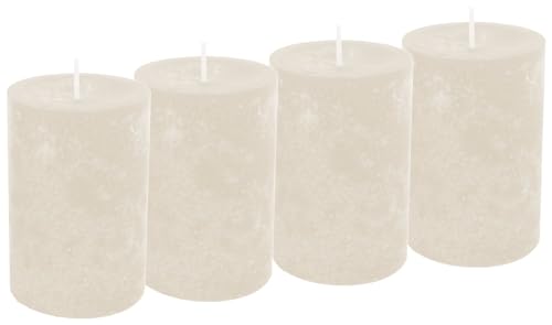 Unbekannt 4 Stumpenkerzen Kerzen Creme Hochzeit Tischdeko Deko Konfirmation Kommunion Weihnachten von Unbekannt