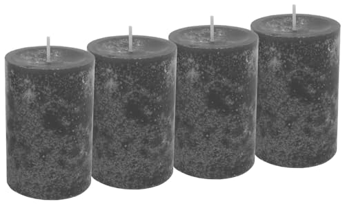 Unbekannt 4 Stumpenkerzen Kerzen Grau Anthrazit 6cm Adventskranz Weihnachten Tischdeko Deko von Unbekannt