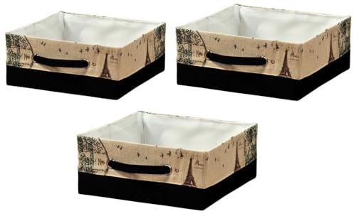 Unbekannt AUFBEWAHRUNGSKORB,Paris' 3er Set Box KISTE Textil Korb ORDNUNGSBOX faltbar Regal von Unbekannt