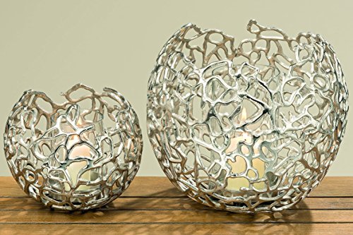 Aluminium Windlicht Fidan - Silber - Kerzenhalter - 2er-Set - Durchmesser 19 cm und 28 cm Aluminium Windlicht Fidan - Silber - Kerzenhalter - 2er-Set - Durchmesser 19 cm und 28 cm von unbekannt
