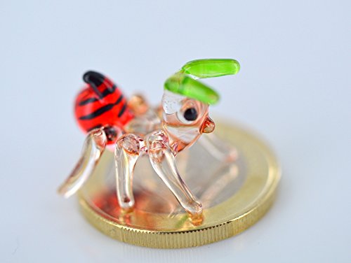 Unbekannt Ameise Rot Mini - Miniatur Rote Figur aus Glas - Glasfigur Glastier Setzkasten Vitrine Deko von Unbekannt