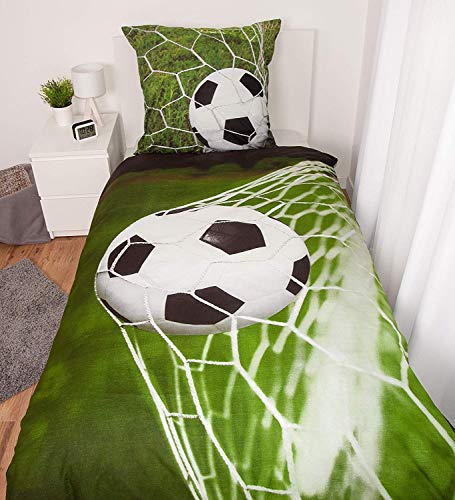 Unbekannt Bettwäsche glatt Fußball Stadion Tor Liga Ball 135 x 200 cm Geschenk NEU Wow - All-In-One-Outlet-24 - von Unbekannt