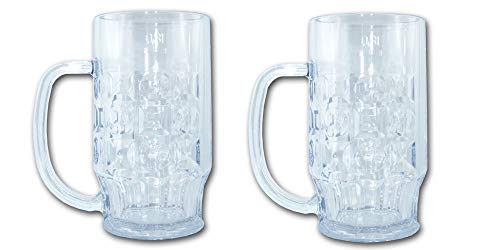 Bierkrug 0,3 Liter SAN Kunststoffglas 2 Stück - Hochwertige Mehrweg Bierkrüge in Glasoptik von ORDENO