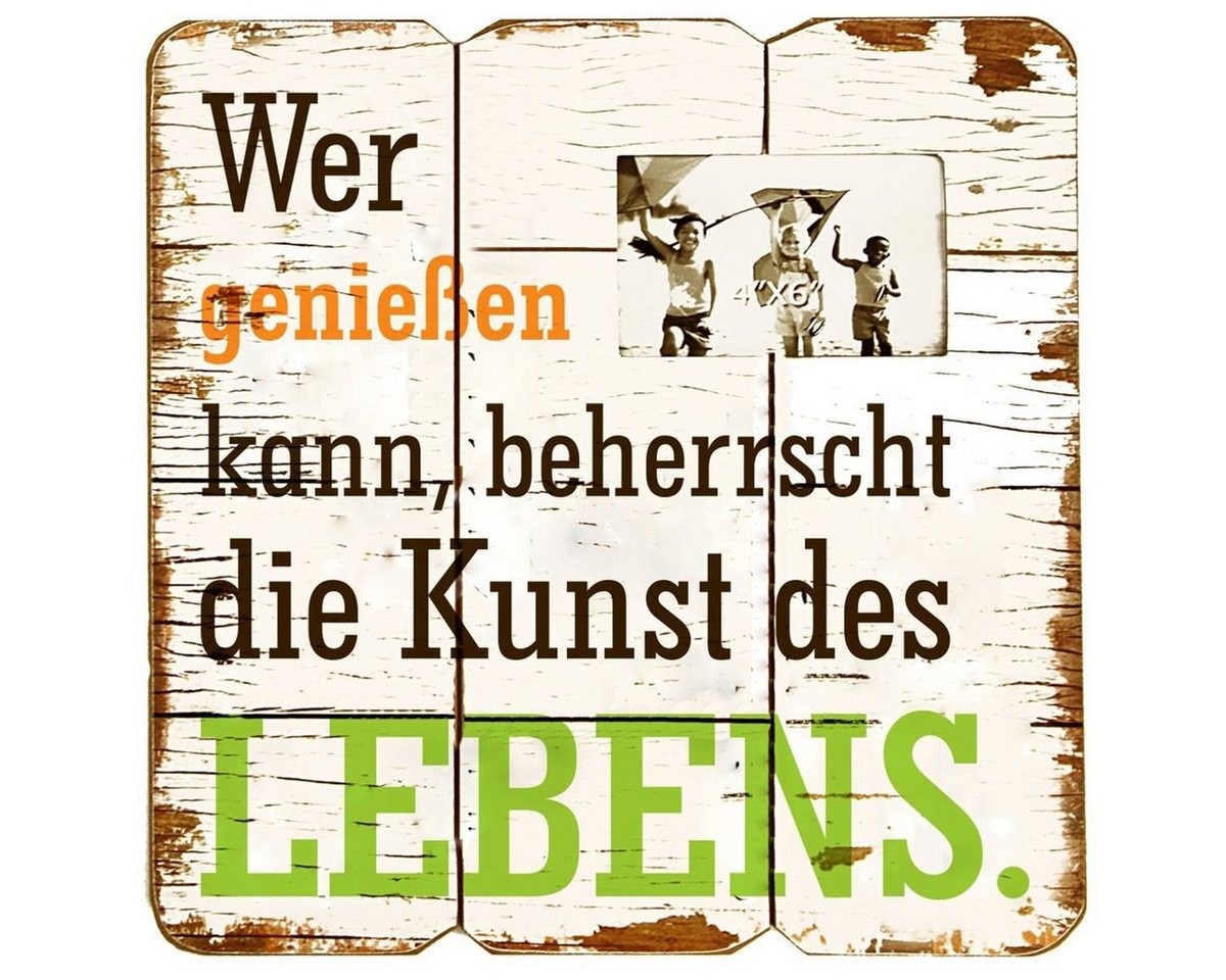 CEPEWA Bild Wandbild MDF Dekoschild Wer genießen kann Wanddeko mit Bilderrahmen, mit Aufhängung CEPEWA Bild Wandbild MDF Dekoschild Wer genießen kann Wanddeko mit Bilderrahmen, mit Aufhängung von CEPEWA
