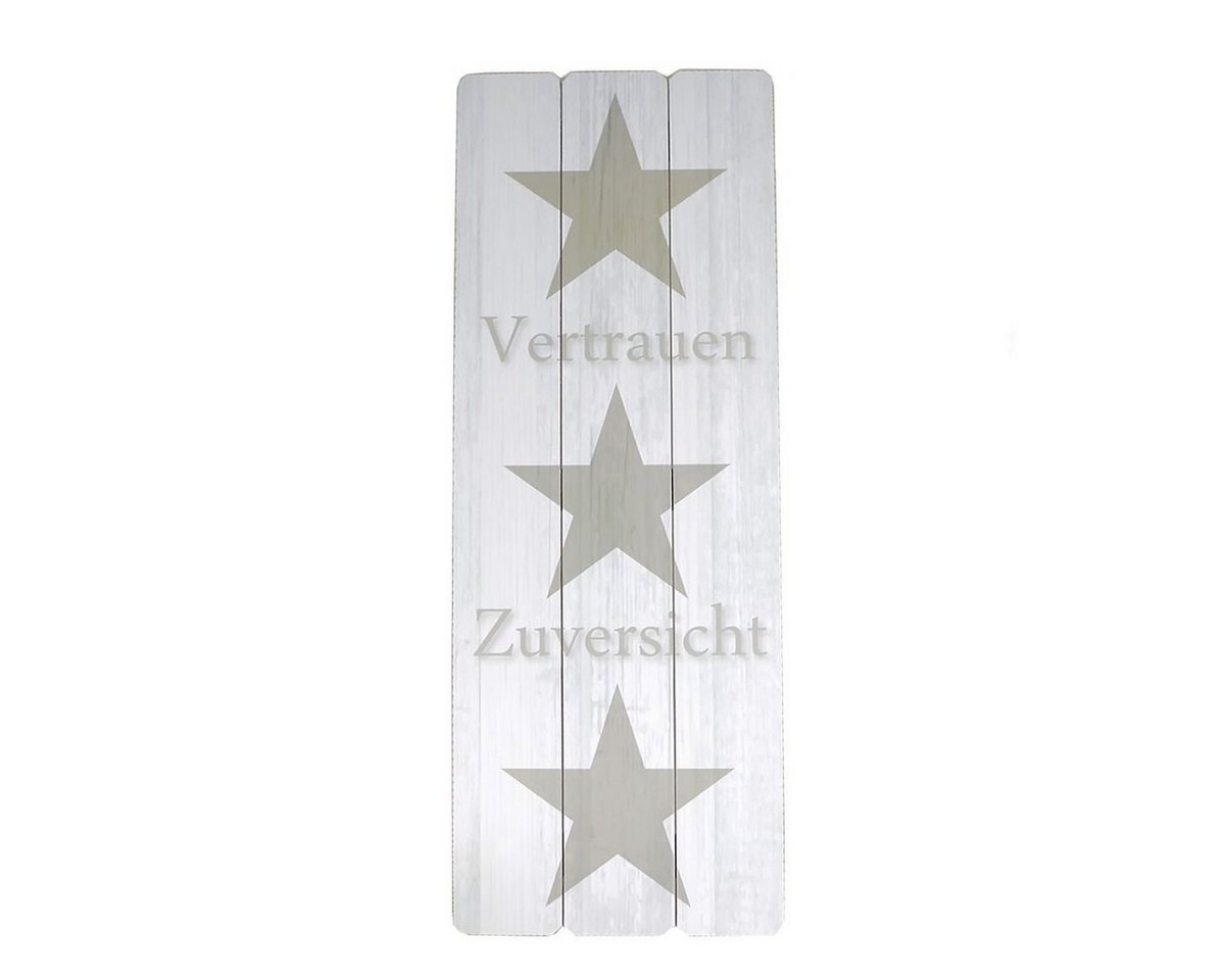 Bild Wanddeko Schild MDF Holzschild Vetrauen Zuversicht Sterne Grautöne, laminierte Oberfläche von OTTO