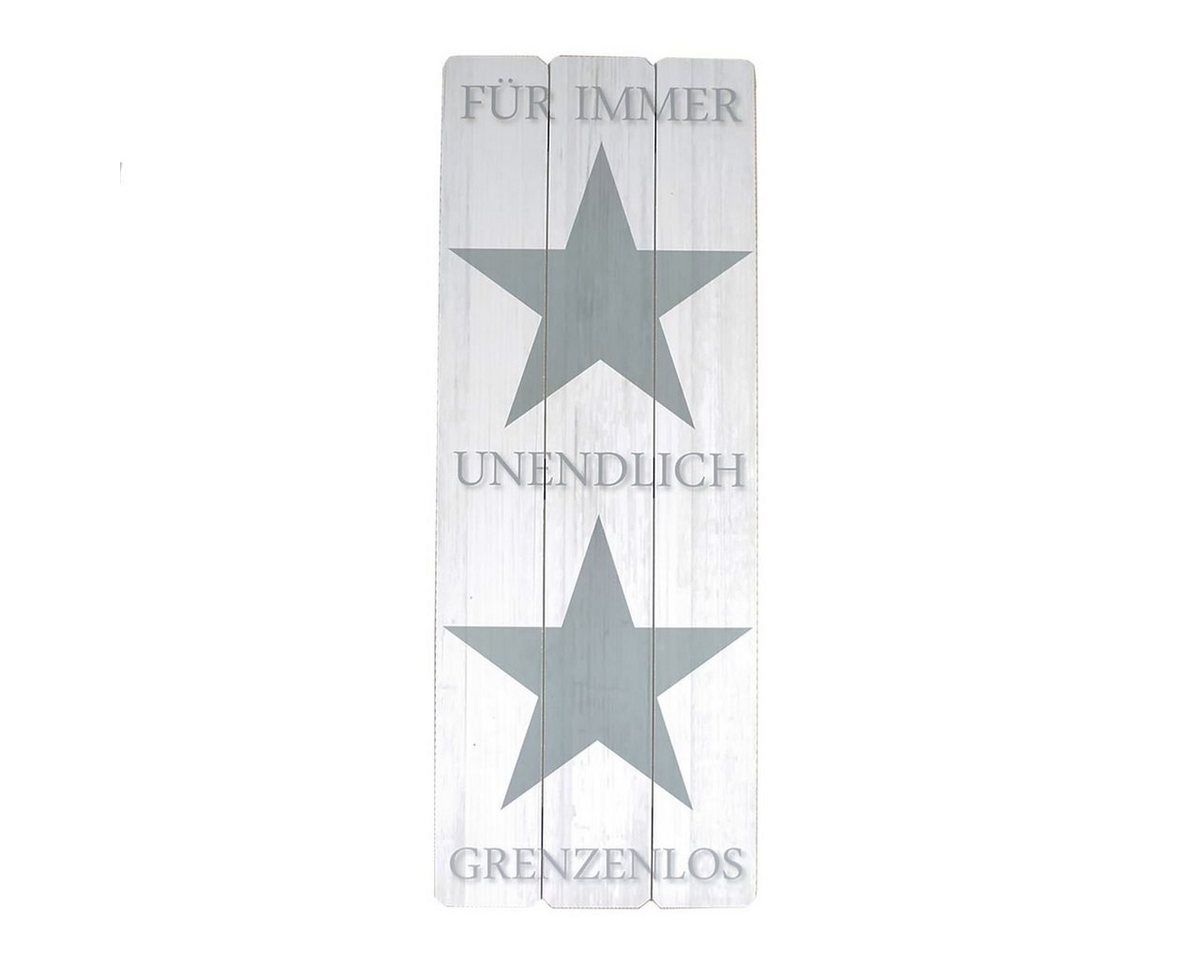 Bild Wanddeko Schild robustes MDF Holzschild Für immer" mit Sternen grau, laminierte Oberfläche" von OTTO