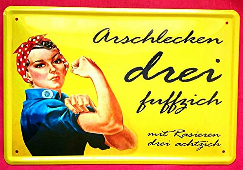 Unbekannt Blechschild 20x30 cm Arschlecken DREI fuffzich. witziger Spruch Fun Schild von Unbekannt