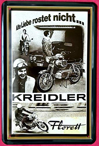 Unbekannt Blechschild 20x30 cm KREIDLER Florett historisch Oldtimer Motorrad Bike Metall Schild von Unbekannt