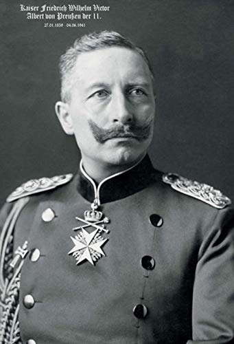 Unbekannt Blechschild 20x30 cm Kaiser Wilhelm II Portrait Deutsches Reich Weltkrieg historisch Metall Schild Bar Sammler von Unbekannt