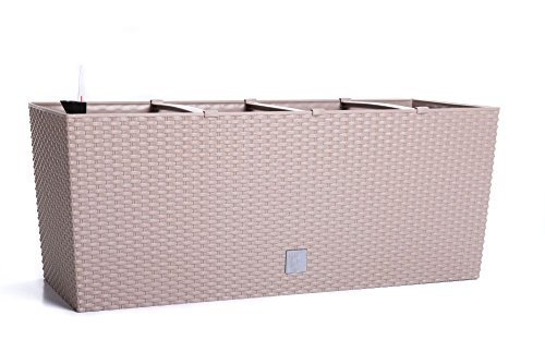 Blumentopf Blumenkasten Blumenkübel Polyrattan Bewässerung 4 Farben 2 Größen von rg-vertrieb (800 Mocca) von Unbekannt