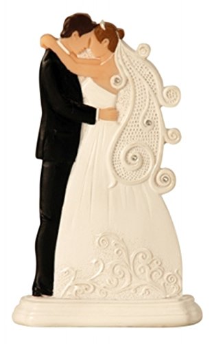Unbekannt Brautpaar Hochzeitspaar Cake Topper Tortenfigur Tortenaufsatz Wedding Dekofigur | Modern | Höhe 17 cm von Unbekannt