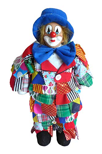 Unbekannt Bunter Lappenclown Hut blau 47 cm Clown Clownfigur Karneval Stoffclown Karnevalsdeko von Unbekannt