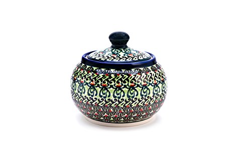 Unbekannt Bunzlauer Keramik Zuckerdose rund,V = 0,3 Ltr. Ø 10,7 cm, H = 9,3 cm, Dekor DU181 von Bunzlauer keramik