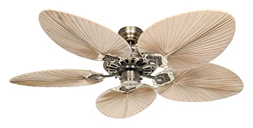 Unbekannt kaiserkraft | Deckenventilator CLASSIC ROYAL | Rotorblatt-Ø 1320 mm | oval | Palme natur/Messing antik von Fan