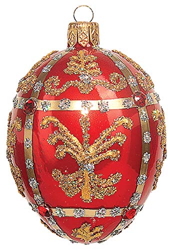 Unbekannt Christbaumkugeln Figure (Faberge Ei 6cm rot) Weihnachtskugeln Weihnachtsbaumschmuck Christbaumschmuck Deko Glas von Unbekannt