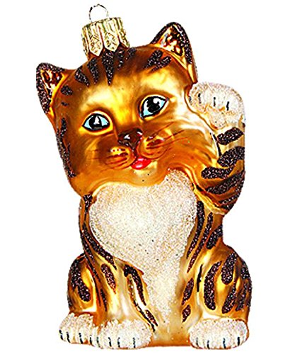 Unbekannt Christbaumschmuck Figuren Katzen Christbaumkugeln Weihnachtskugeln Weihnachts-Baumschmuck Baumkugeln Deko Gold - Kupfer von Unbekannt