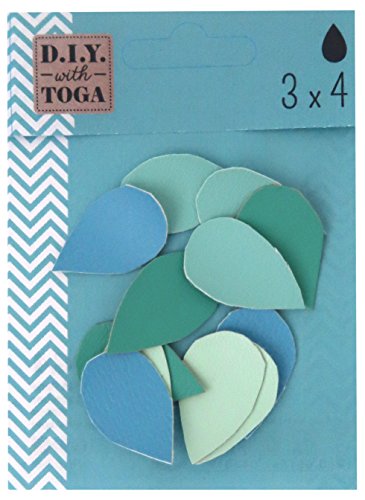 D.I.Y with Toga 12 Stück Regentropfen, Kunstleder, Mehrfarbig, 8 x 11 x 0,3 cm von Toga