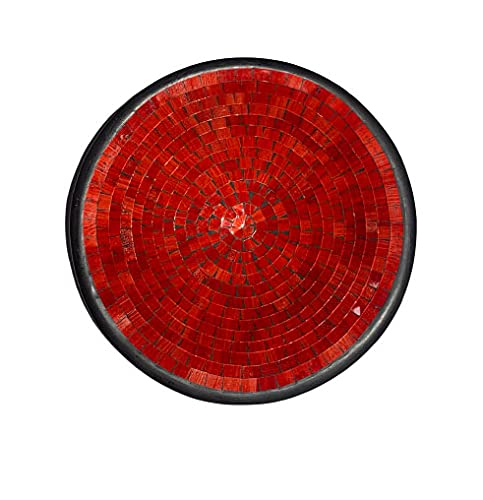 Unbekannt Deko - Schale Glasmosaik Schale rund rot - Feuer - Glitzer - 20cm von Unbekannt
