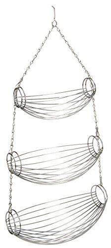 Unbekannt Designer Obstkorb Früchtekorb Etagere hängend aus Metall Silber verchromt Höhe 70 cm Breite 20 cm von Unbekannt