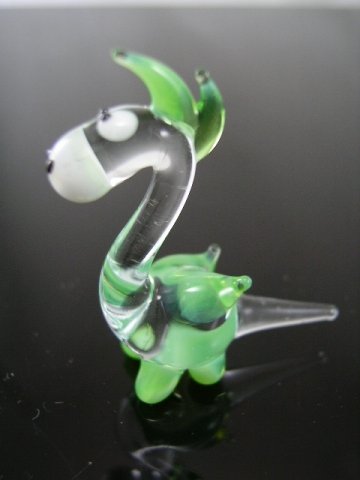 Unbekannt Drache Klar Grün Miniatur - Figur aus Glas - Glasfigur grüner Drachen Mini k5 - Glastier Deko Setzkasten Vitrine von Unbekannt