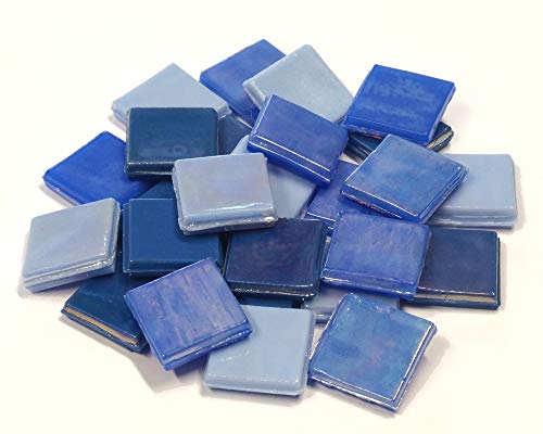 Unbekannt EIS Glas opak Mosaiksteine 15 x 15 mm - Mix Inhalt 1 kg, Farbe Blau Mix von Unbekannt