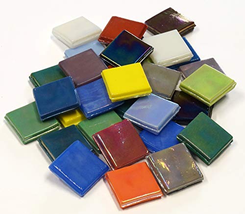 Unbekannt EIS Glas opak Mosaiksteine 15 x 15 mm - Mix Inhalt 200 g, Farbe Bunt Mix von Unbekannt