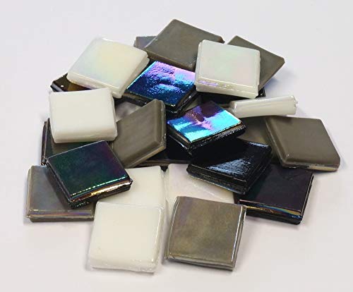 Unbekannt EIS Glas opak Mosaiksteine 15 x 15 mm - Mix Inhalt 200 g, Farbe Grau Mix von Unbekannt