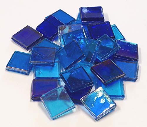 Unbekannt EIS Glas transparent Mosaiksteine 15x15x4mm - Mix Inhalt 200 g, Farbe Blau Mix von Unbekannt