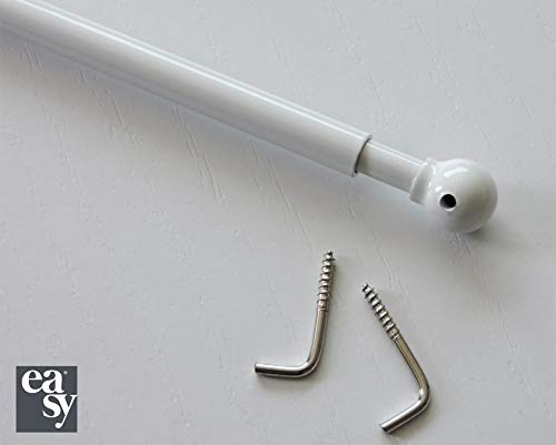 Stange Ø8 ausziehbar 50-70 cm weiß lackiertes Aluminium von Easy