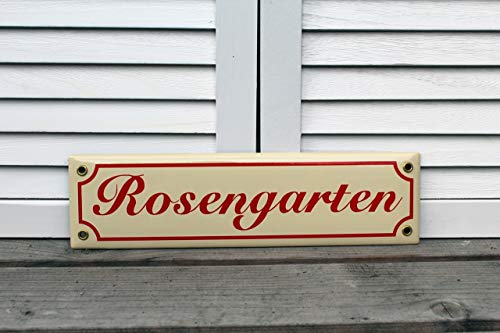 Unbekannt Emaille Schild Rosengarten von Unbekannt