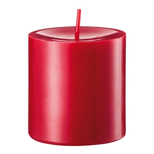 Engelskerzen Zinnober Stumpenkerze, Wachs, 8 x 8 x 8 cm von Engelskerzen