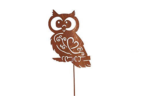 Unbekannt Eule auf Stab Rost Edelrost Metall Rostfigur Deko Dekoration Deko-Idee Dekoeule Dekotier Rostdeko Gartendeko Gartenstecker Geschenk-Idee Geschenk von Unbekannt