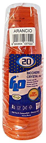 FLO Set 25 Stück Orange Crystal 250cc Glas, Mehrfarbig, Einheitsgröße von FLO
